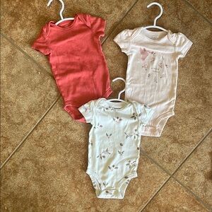 Baby Onesie Set - Pink and Cream - 6 months